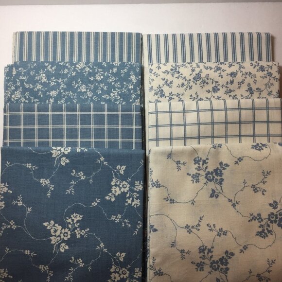 1/2 Yard Yd Cornflower Blue White Squares Plaid Coordinating Quilting Fabric - Picture 7 of 7